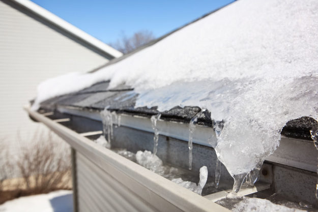 ice on roof and gutters