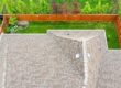 Arial view of new residential roof.
